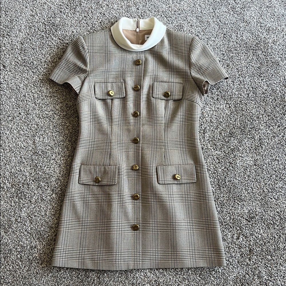 SELF PORTRAIT | Check Wool Mini Dress - Picture 5 of 6